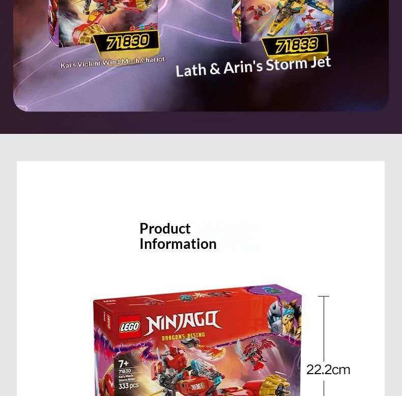LEGO 71830 Tanque Robô da Tempestade do Kai Brinquedo Série Phantom Ninja Blocos de Construção Infantis para Presentes de Aniversário e Natal