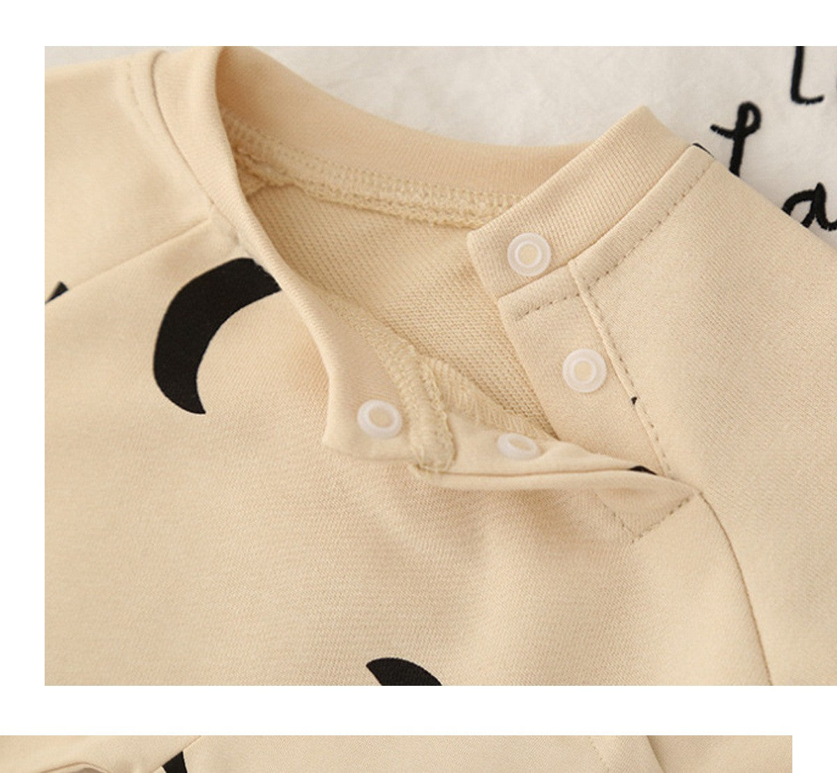 Newborn Spring and Winter Fashion Moon Sun Print Suit Cotton Comfortable and Soft 0-12 Boys and Girls Long Sleeved Baby Bodysuit