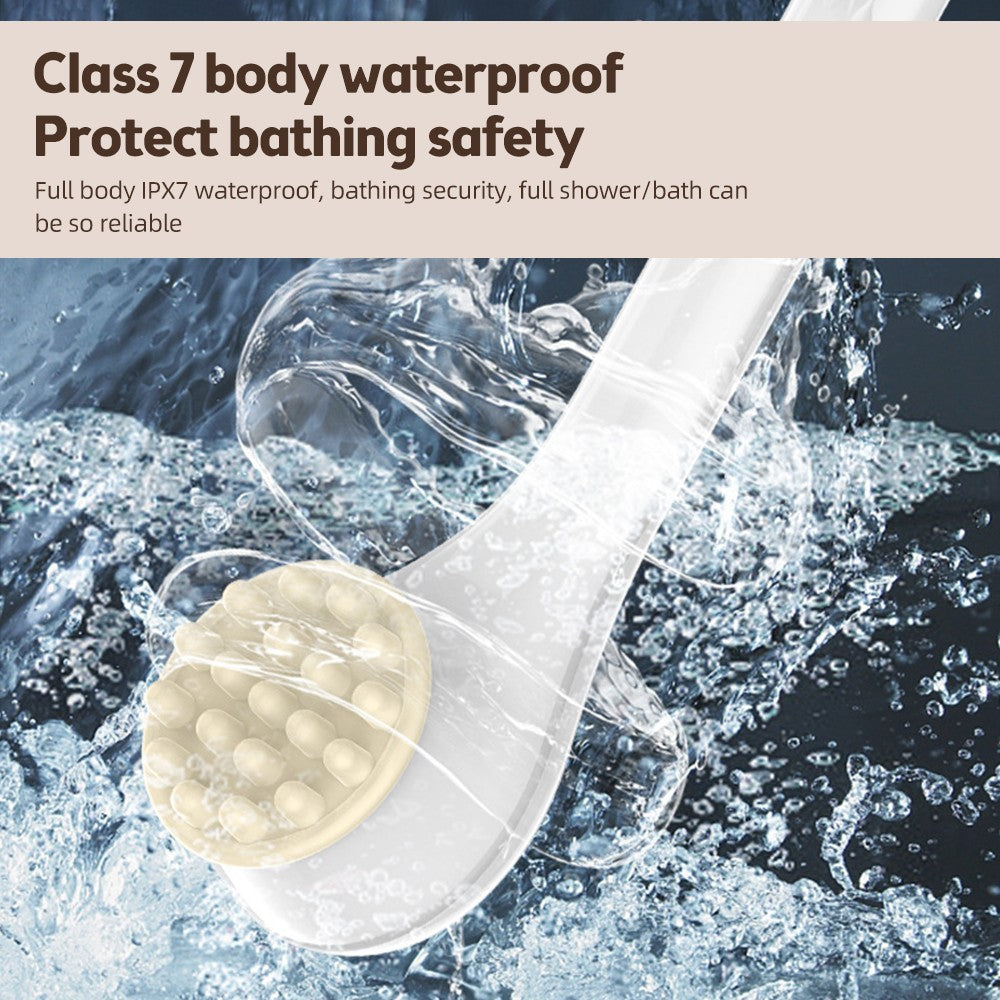Electric shower brush, rechargeable, waterproof IPX7, 3-speed 6-in-1, wireless shower brush head, lazy scrubbing tool
