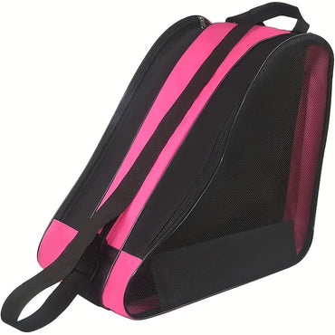 Large Capacity 3-Layer Ice Skating Bag with Heavy-Duty Shoe Storage - Adjustable Shoulder Strap & Logo Window for Inline Skates