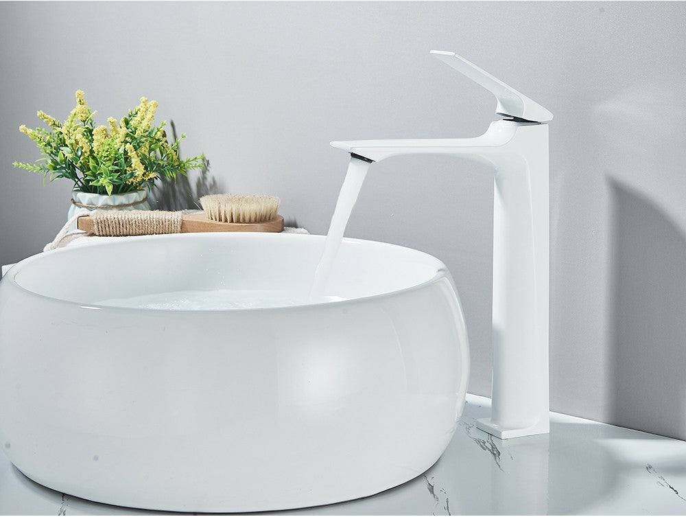 Black Bathroom Faucet Deck Mounted Bathroom Sink Mixer Tap Single Lever Basin Sink Mixer Faucets Chrome/White/Grey/Brushed Gold