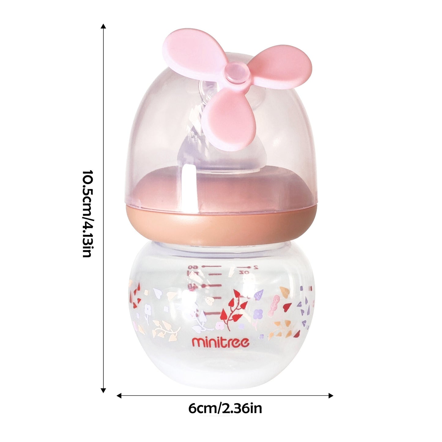 Special baby bottle for 0-6 months old, standard mouth, 60ML small capacity baby bottle, anti-fall and leak-proof