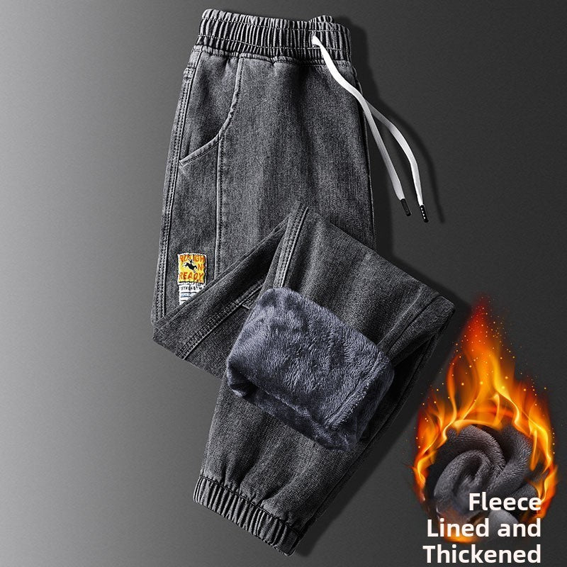 Men's Workwear Jeans Loose Fit Thiened Fce Lined Durable Construction Site Work Clothes Harajuku Sle Long Pants