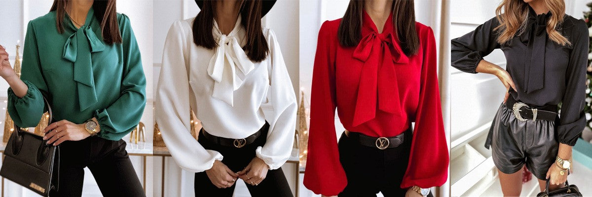 2025 Women Elegant Top, Loose Fitting Women Shirt, Spring Women Shirt 2024 Youth Women Fashion Trend, Red Long Sleeved Women Top