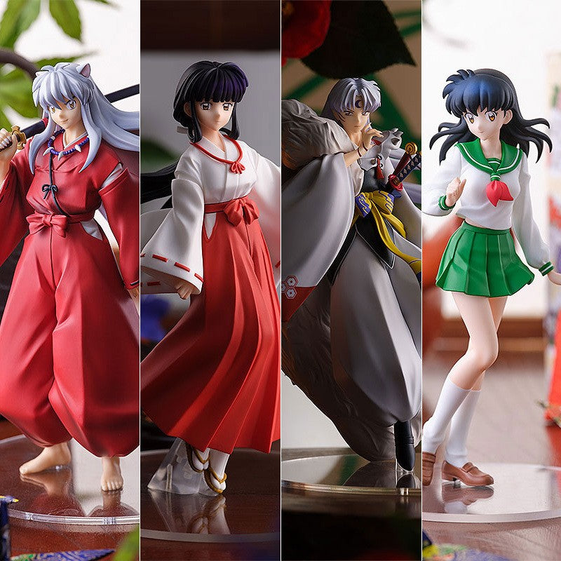 Boneco Anime Inuyasha de 18cm Inuyasha Kiky? Sesshoumaru Higurashi Kagome PVC Action Figure Brinquedo Colecionável de Modelo de Presente