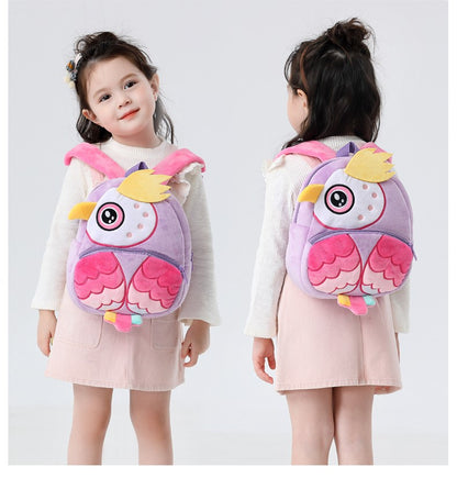 Mochila de pelúcia fofa de desenho animado, mochila de animal, mochila escolar para meninos e meninas, bolsa de lazer para passeio