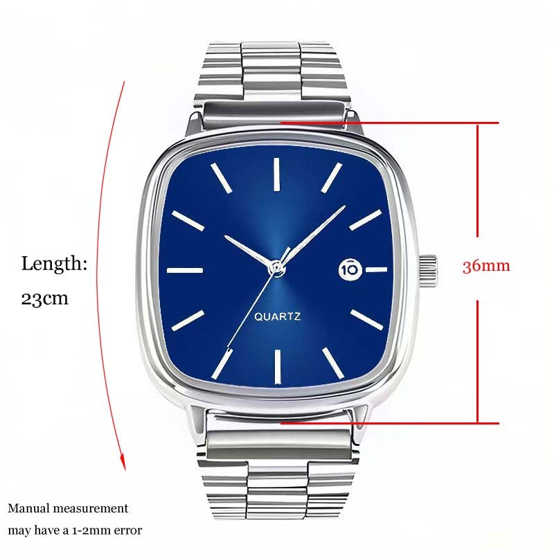 Luxury Square Quartz Watch for Men Casual Student Fashion Simple Design Versatile Stylish Calendar Watches Male Female