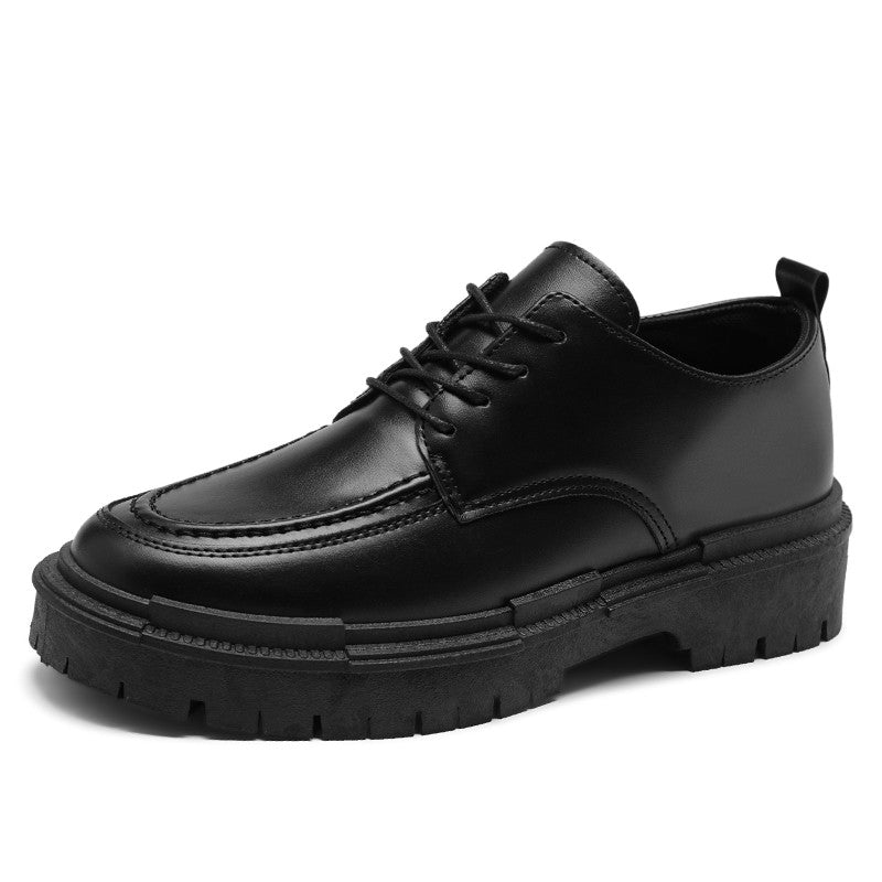 Thick Sole Formal Black Men Leather Shoes Luxury Brand Designer Platform Casual Shoes Wedding Dress Oxfords Shoes Men Work Shoes