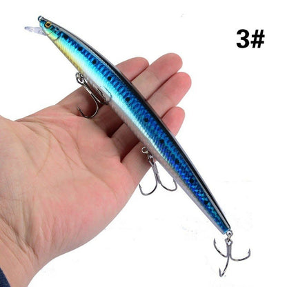 16 Cores 18cm 24g Isca Artificial Minnow Laser Crankbait Dura Plástico Grande Isca Falsa para Pesca Marítima