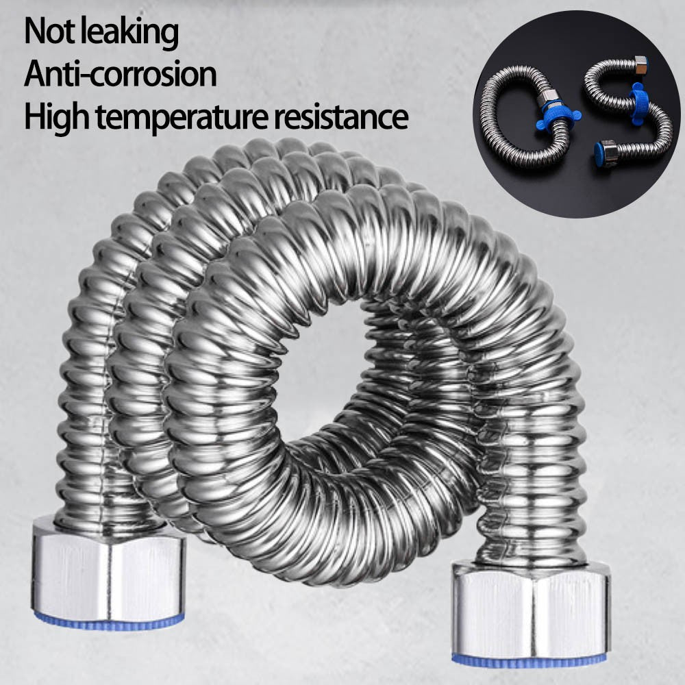 Mangueira de fole de aço inoxidável 304, 4 tubos de entrada de mangueira de metal para aquecedor de água separado, tubo de água de aço inoxidável doméstico quente e frio