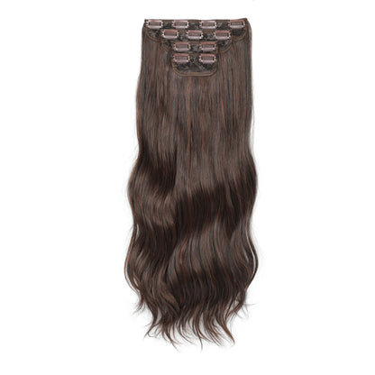 Apliques de cabelo sintéticos ondulados loiros 27/613 de 61 cm (24 polegadas) com presilhas brancas, 4 peças/lote, 220g, fibra resistente ao calor
