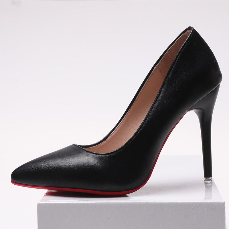 Sexy Fashion Red Sole Women's Pumps Matte Leather Stiletto Heels Shoes Classic Black Career Work Dress Shoes Ladies High Heels ?