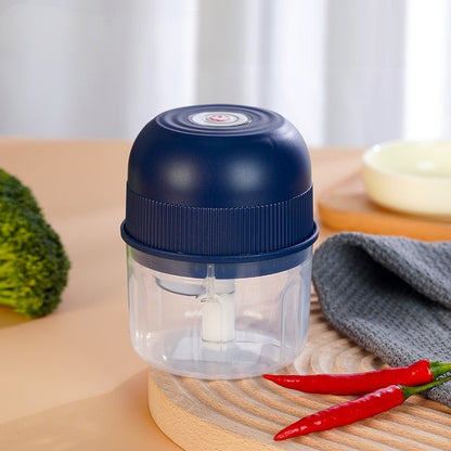 Mini processador elétrico portátil USB de 260ml para alho, triturador de alho com 2 lâminas, moedor de carne elétrico, picador de vegetais pequeno utensílio de cozinha