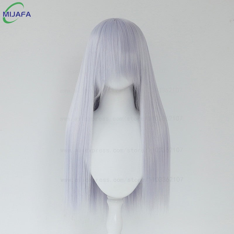 Peruca de Cosplay Longa e Lisa de Altíssima Qualidade, 400g, 48 Cores, 60cm, com Franja, Resistente ao Calor, Perucas Anime + Touca de Peruca