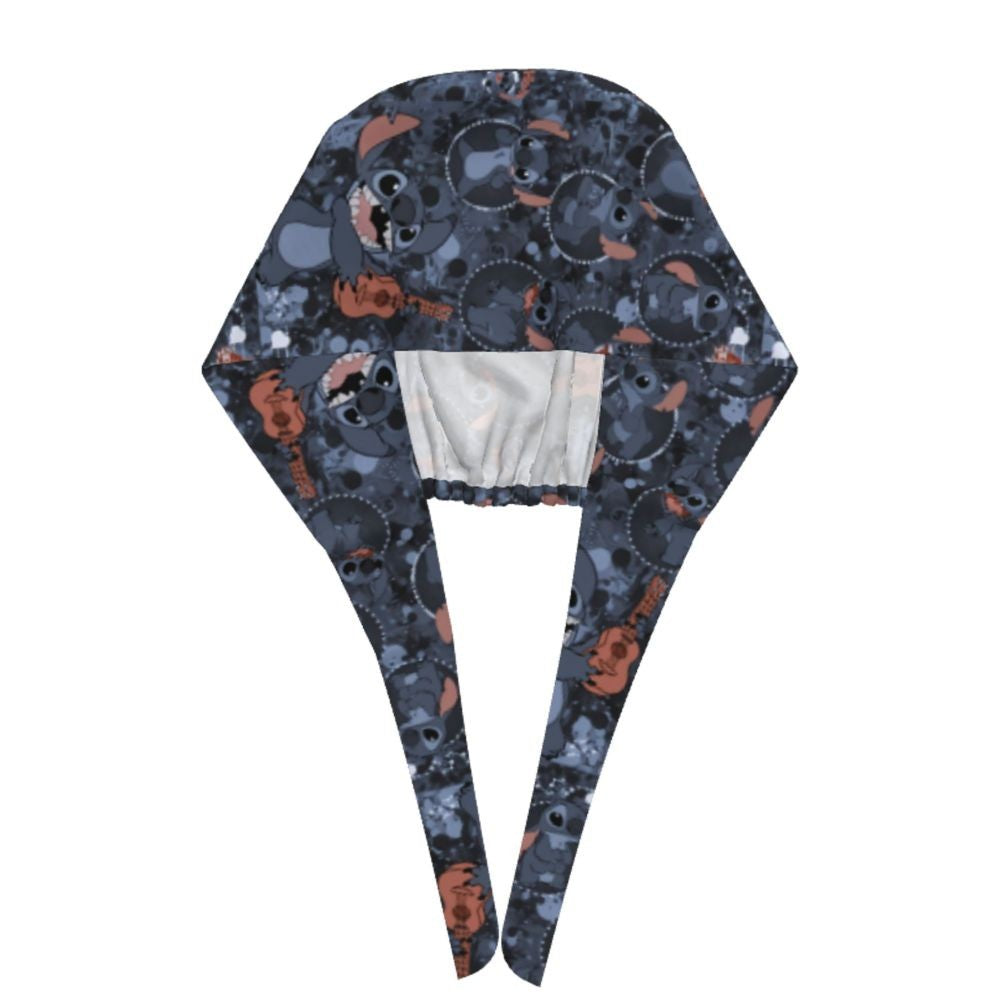 Custom Retro Cartoon Cleaning Working Cap Comfortable  Stitch Ohana Scrub Cap Surgicals Hat Nurse Scrubs Hat For Dentist