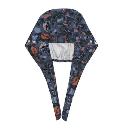 Custom Retro Cartoon Cleaning Working Cap Comfortable  Stitch Ohana Scrub Cap Surgicals Hat Nurse Scrubs Hat For Dentist
