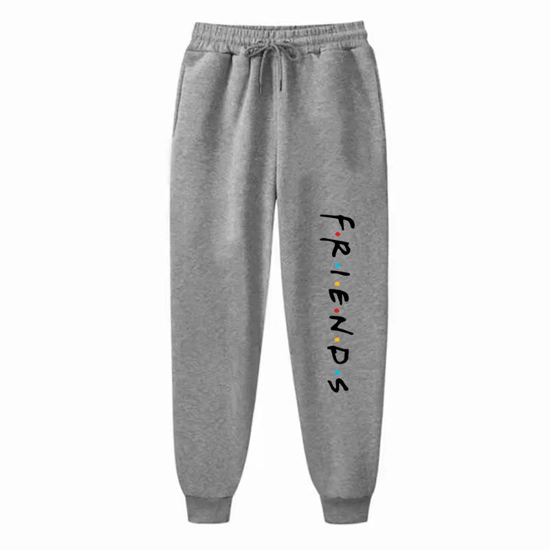 Womens Casual Loose Long Pants Outdoor Fashion Friends Letter Printed Trousers Spring Autumn Winter Fleece Sports Sweatpants