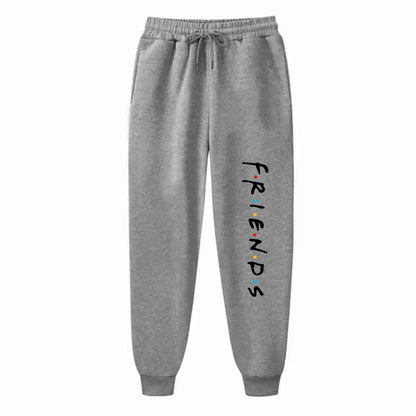 Womens Casual Loose Long Pants Outdoor Fashion Friends Letter Printed Trousers Spring Autumn Winter Fleece Sports Sweatpants