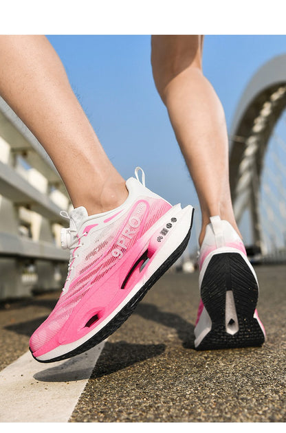 Tênis Esportivo de Corrida Placa de Carbono Especializada Maratona Amortecimento a Ar Masculino Respirável Leve Feminino Confortável Antiderrapante