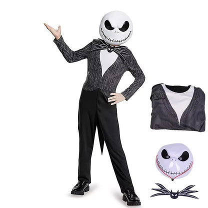 Boys Nightmare Before Christmas Clothes J-Jack Skellington Cosplay for Fancy Halloween Costume Girls S-Sally Party Clothing