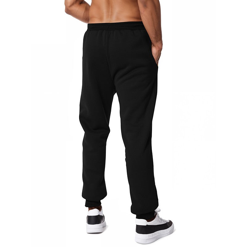 Novas Calças de Moletom Masculinas com Zíper Lateral Bolsos Jogger Calças de Treino Elástico Cintura Esporte Casual Calças Larga Fitness Academia Roupas