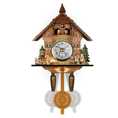 Wooden Hanging Wall Clock Bird Alarm Clock Cuckoo Clocks For Home Kid's Room Decoration Quartz Watch Decorative Home Decor