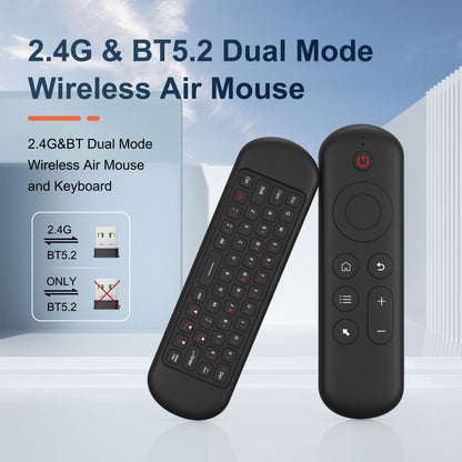 Mouse de Voz Aéreo Sem Fio 2 em 1 Teclado Mini Bluetooth 2.4G Recarregável Controle Remoto com Aprendizado IR para Smart TV Android TV Box