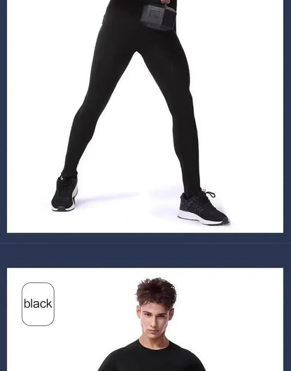 Men's Clothing Winter Warm Undershirts Plush Thermal Underwear Set Elastic Compression Tights Fitness Men's Track Suit Set