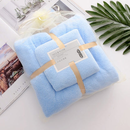 2PC Bath Towels Set Super Soft Highly Absorbent Quick-drying Coral Velvet Bath Towel For Adults Hotel & Spa Use