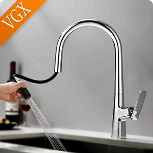 Torneiras de banheiro VGX de luxo douradas para lavatório, torneira misturadora para pia, torneiras de pia gourmet, torneira de água quente e fria, latão cromado preto cinza