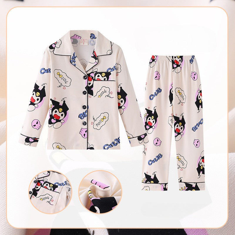 Kawaii Pochacco Children Pajama Sets Lovely Cartoon Print Collar Kids Sleepwear Set Soft Comfortable Boys Girls Pajamas