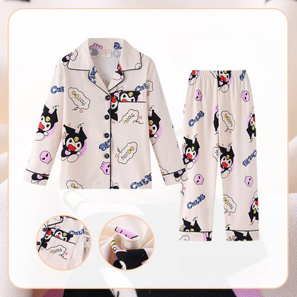 Kawaii Pochacco Children Pajama Sets Lovely Cartoon Print Collar Kids Sleepwear Set Soft Comfortable Boys Girls Pajamas