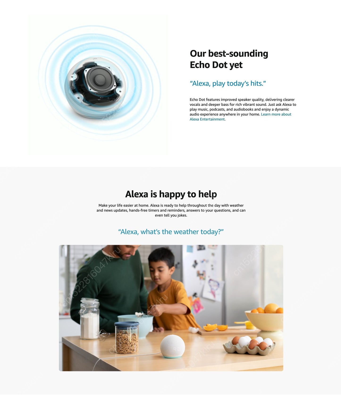 Original Alexa Echo Dot 5ª Geração Smart Mini Wifi Home BT Alexa Speaker Horn com Controle de Som Assistente de Voz e Relógio