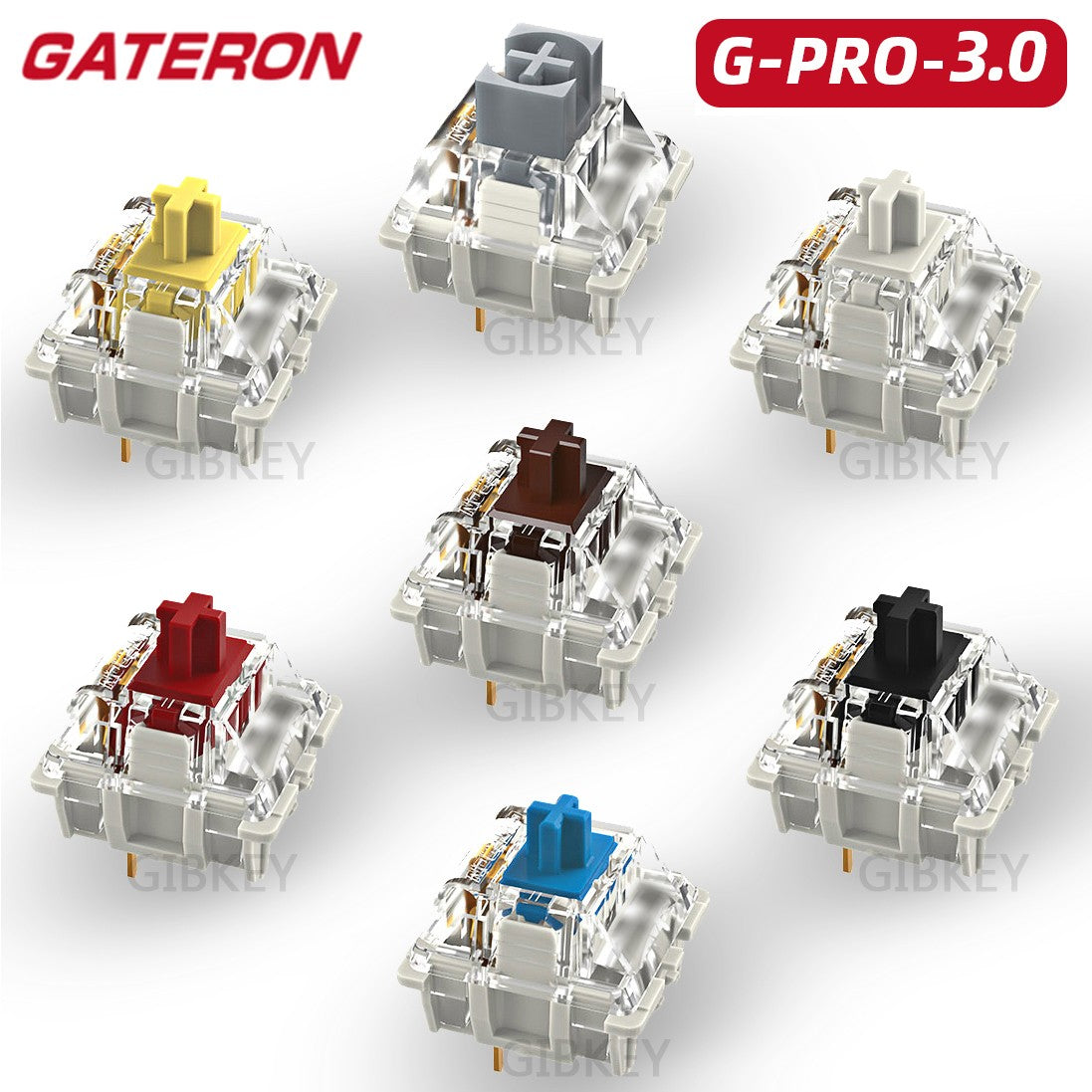 Switch Gateron White Yellow Silver Pro 2.0 V2 3 pin RGB linear Tátil Vermelho Marrom para teclado mecânico hot-swappable