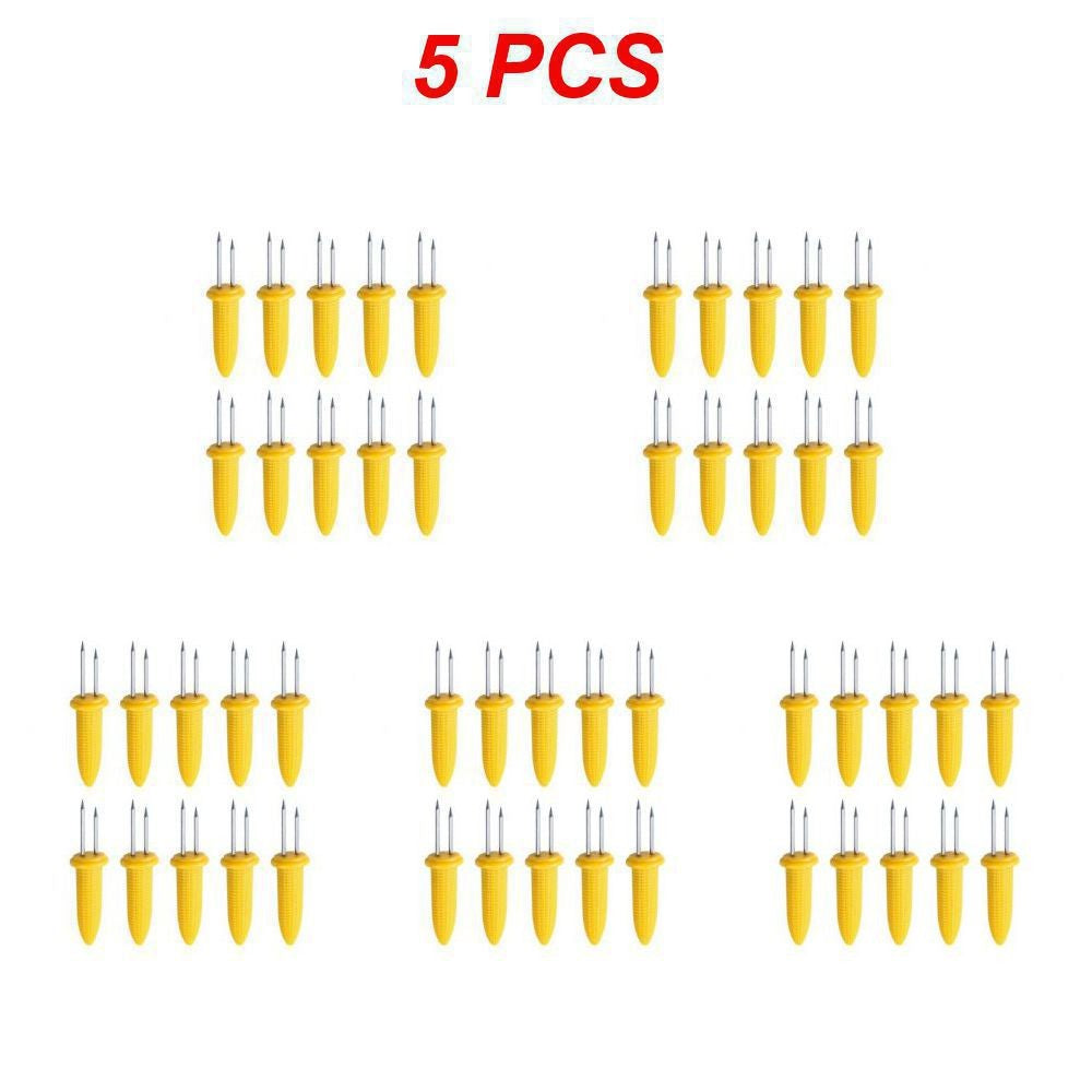 Stainless Steel Corn Forks Skewer Small BBQ Camping Corn Holders Heat-resistant Kitchen Accessories Outdoor Barbecue Tool