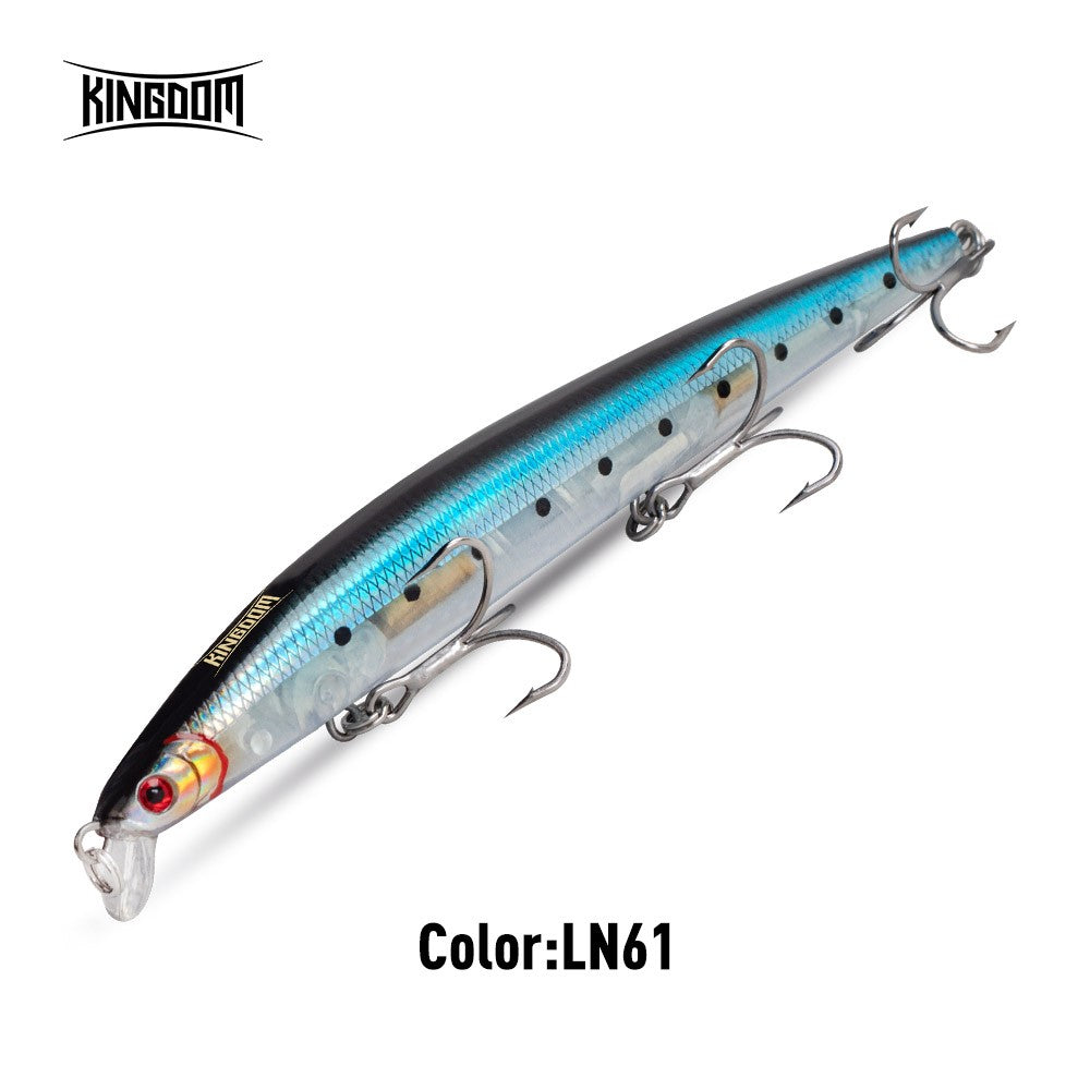 Kingdom Long Casting Fishing Lure 14.5g 19g 29g Floating Slow Sinking Minnow Wobbler Artificial Hard Bait Jerkbaits Seabass Pike