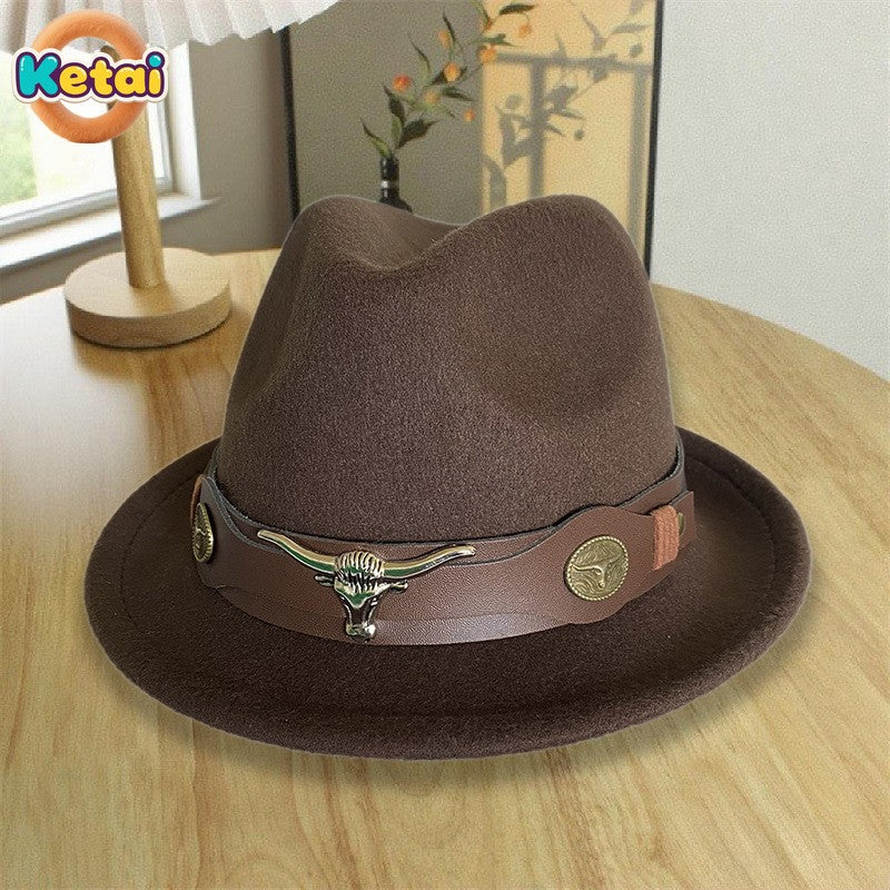 New Autumn and Winter Fashionable and Atmospheric Men's Jazz Hat with Sunshade, Lightweight and Luxurious Style Men's Jazz Hat