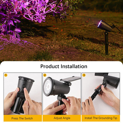 9 LED Solar Spot Light Outdoor IP65 Waterproof Spotlights Solar Garden Lights Landscape Lighting Decoration Pathway Lawn Lamp