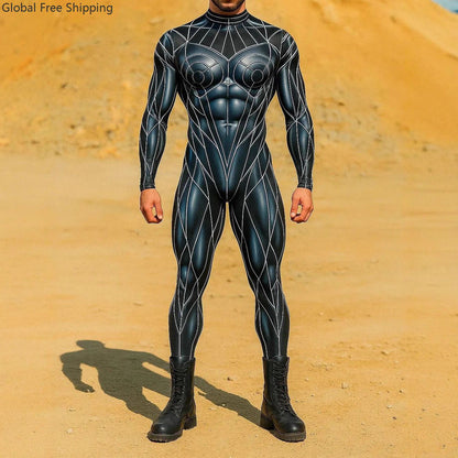 Halloween Lizard Bodysuit Men's Unique Muscle Series Holiday Jumpsuit Carnival Costume Adult Roleplay Party Masquerade Ball Set