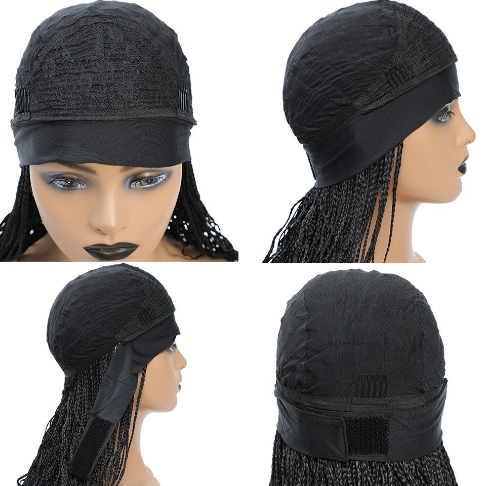 Donghou Wig Headband Box Braid Wig Ombre Braided Head Band Wig Goddess Box Braid Synthetic Headband Wig Perruque Avec Bandeau