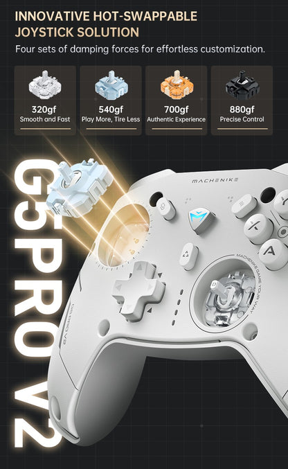 MACHENIKE G5Pro V2 Tri Mode Gaming Controller Optical Trigger ABXY Button Hot-Swappable Joystick 4K Resolution For Switch PC