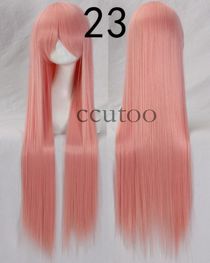ccutoo 100cm Peruca de Cosplay Reta Sintética de Cabelo Longo de Alta Temperatura 82 Cores Disponíveis