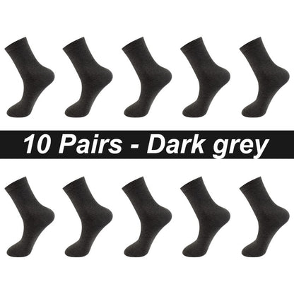 10Pairs/Lot Men Combed Cotton Socks Black Casual Business Breathable High Quality Man Sock New For Male Plus Size EU38-48