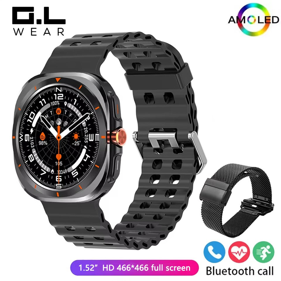 G.L Wear New Watch 7 Ultra Bluetooth Call Voice Assistant Heart Rate Monitor 1.52 inch AMOLED Screen Man Woman Smart Watch Gift