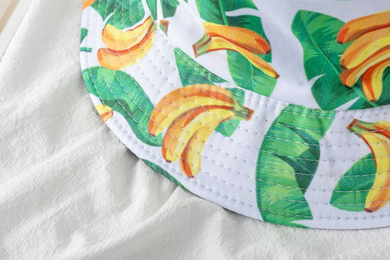 Chapéu Bucket Unissex Quente de Verão com Estampa de Frutas, Dupla Face, Chapéu de Sol Feminino, Chapéu Panama Clássico Masculino
