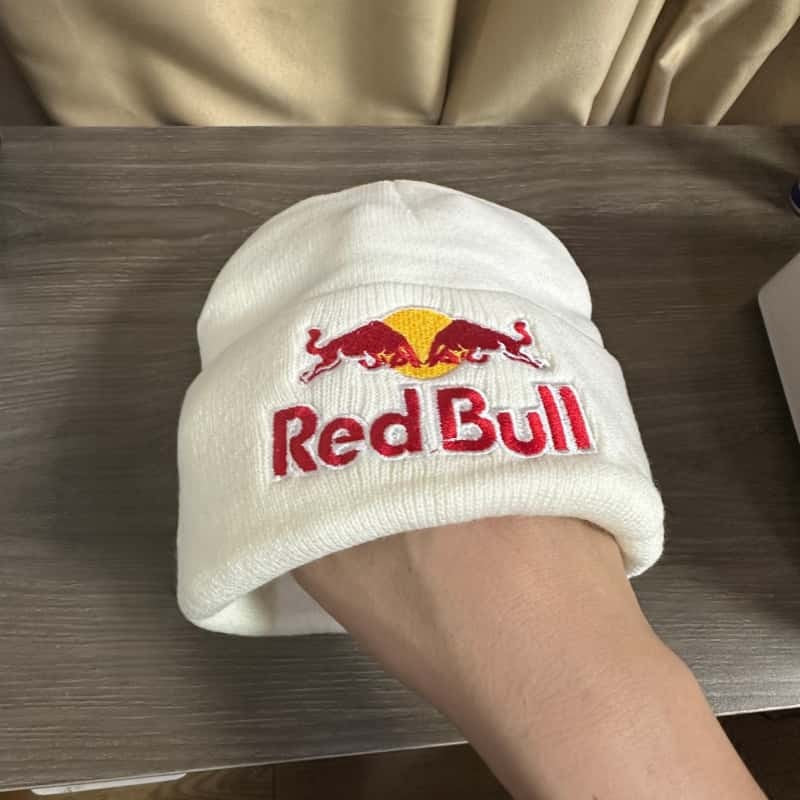 Embroidered Red Bull Knitted hat Beanie Winter Hat Unisex Warm Cap for Men And Women Red Bull Unclimbed Urine Hat