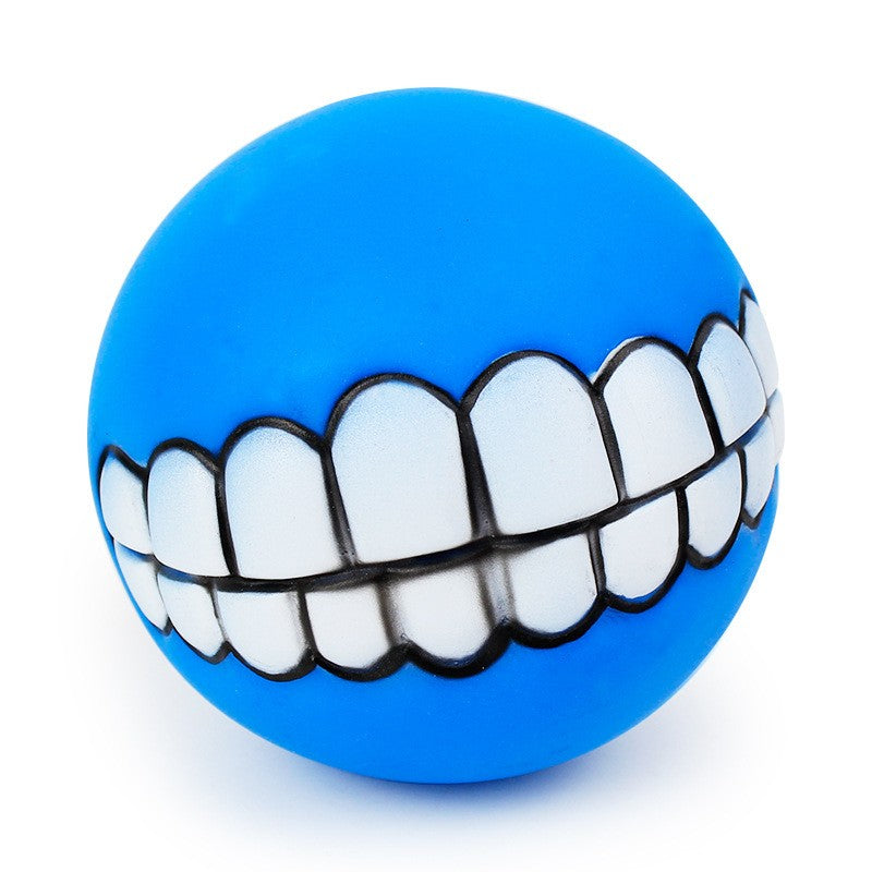 Bola para cães com dentes, brinquedo engraçado para truques, brinquedo de silicone para cães, brinquedo de mastigar com guincho, brinquedos sonoros para cães, brinquedos para cachorros, brinquedo interativo para gatos