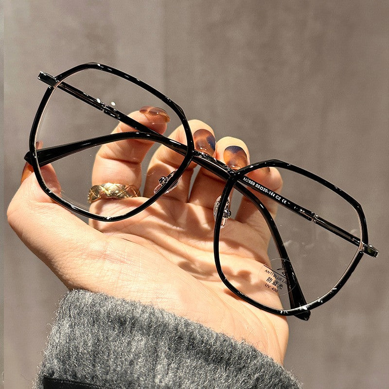 LYSON New Fashion Large Polygonal Women Reading Glasses Anti Blue Light Progressive Prescription Glasses Myopia Optical Eyewear