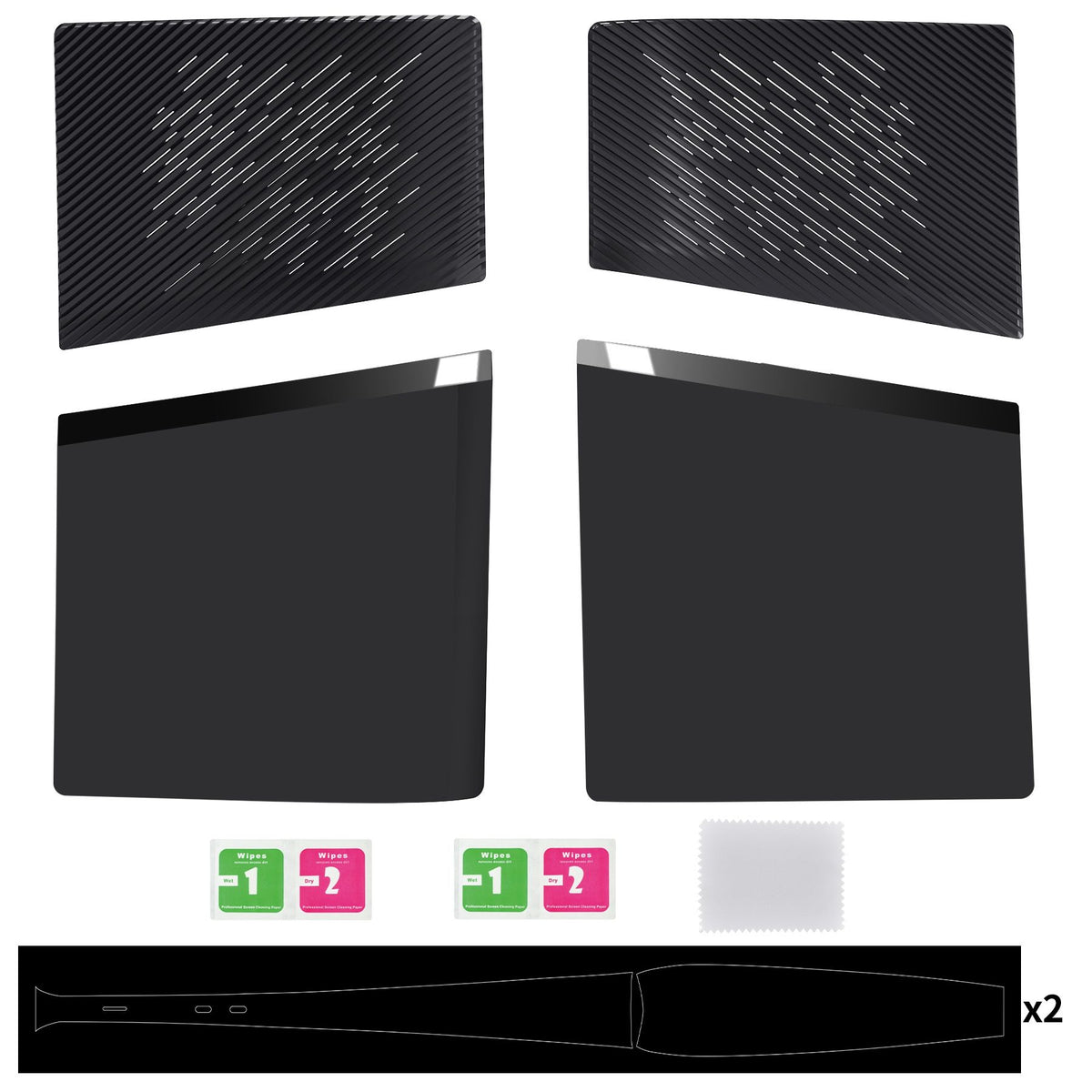 eXtremeRate For ps5 Slim Digital Edition Console Replacement Cover Side Panel & Faceplate & Back Plate With Cooling Vent - Black