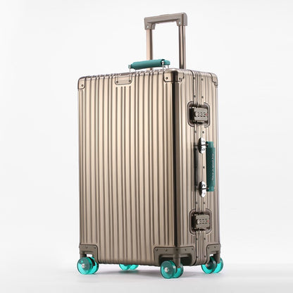 All-Aluminum Magnesium Alloy Suitcase Large-Capacity Password Luggage Infused Transparent Rolling Wheel Business Trolley Case